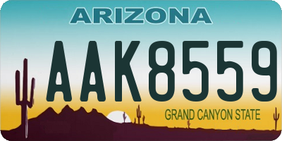 AZ license plate AAK8559