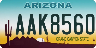 AZ license plate AAK8560