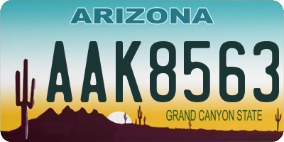 AZ license plate AAK8563