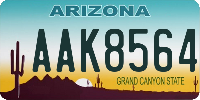 AZ license plate AAK8564