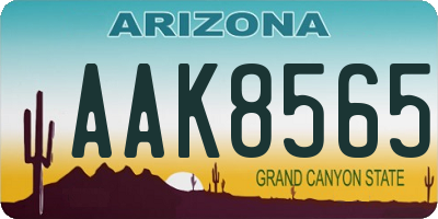 AZ license plate AAK8565