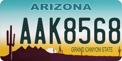 AZ license plate AAK8568