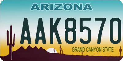 AZ license plate AAK8570