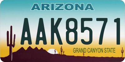 AZ license plate AAK8571