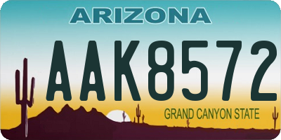 AZ license plate AAK8572