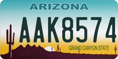 AZ license plate AAK8574