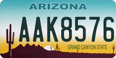 AZ license plate AAK8576