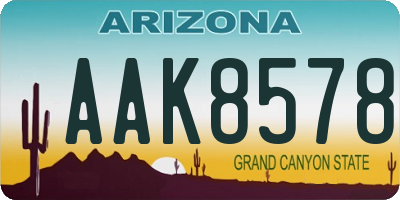 AZ license plate AAK8578