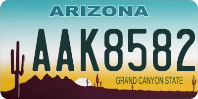 AZ license plate AAK8582