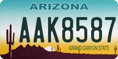 AZ license plate AAK8587