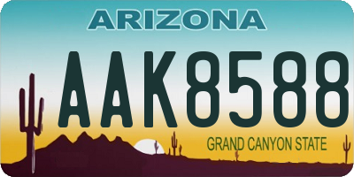 AZ license plate AAK8588