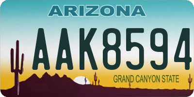 AZ license plate AAK8594