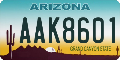 AZ license plate AAK8601
