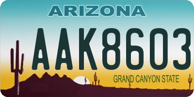 AZ license plate AAK8603