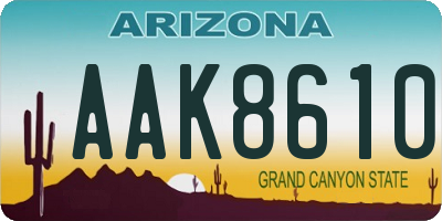 AZ license plate AAK8610