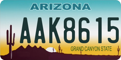 AZ license plate AAK8615