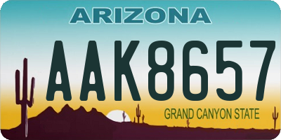 AZ license plate AAK8657