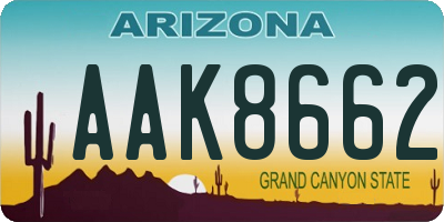 AZ license plate AAK8662