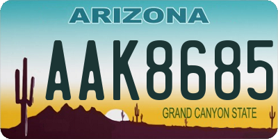 AZ license plate AAK8685