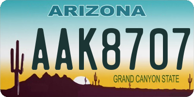 AZ license plate AAK8707