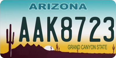 AZ license plate AAK8723