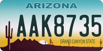 AZ license plate AAK8735