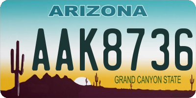 AZ license plate AAK8736