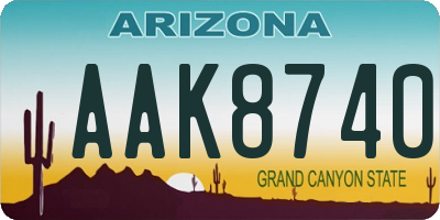AZ license plate AAK8740