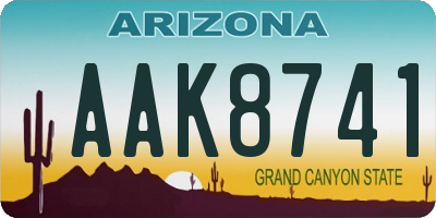AZ license plate AAK8741