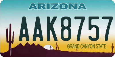 AZ license plate AAK8757