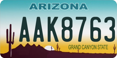 AZ license plate AAK8763