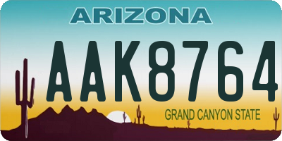 AZ license plate AAK8764