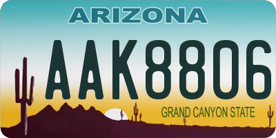 AZ license plate AAK8806