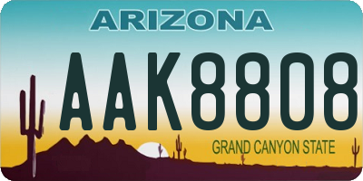 AZ license plate AAK8808