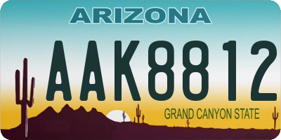 AZ license plate AAK8812