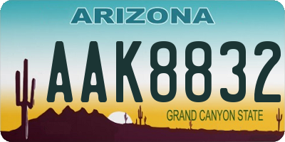AZ license plate AAK8832