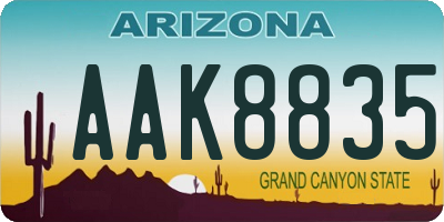 AZ license plate AAK8835