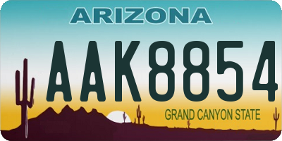 AZ license plate AAK8854