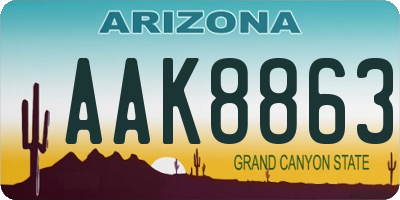 AZ license plate AAK8863