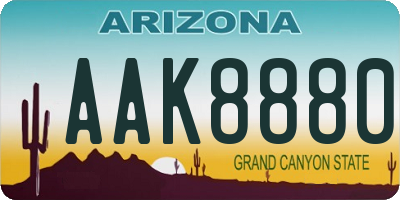 AZ license plate AAK8880