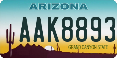 AZ license plate AAK8893