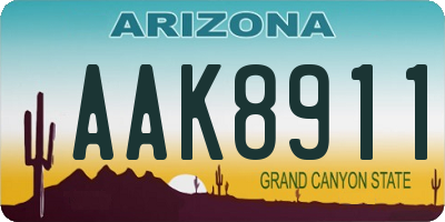 AZ license plate AAK8911