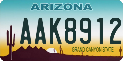 AZ license plate AAK8912