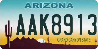 AZ license plate AAK8913