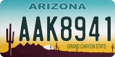 AZ license plate AAK8941