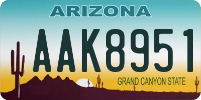 AZ license plate AAK8951