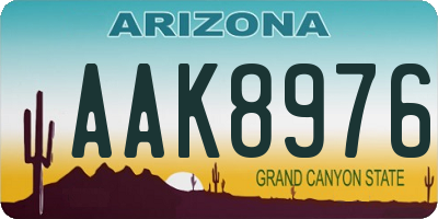 AZ license plate AAK8976