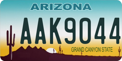 AZ license plate AAK9044