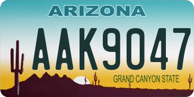 AZ license plate AAK9047