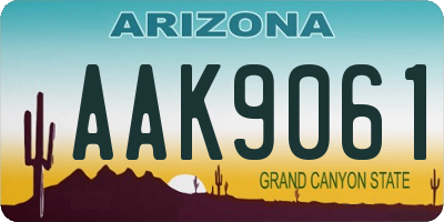 AZ license plate AAK9061